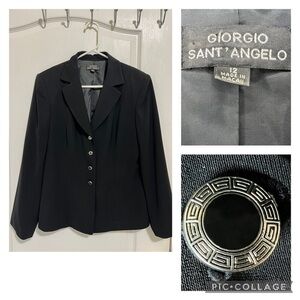 Giorgio sant’ Angelo black blazer size 12